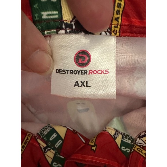 destroyer rocks birmingham barons aop red short sleeve‎ button up xl - Picture 3 of 6